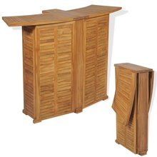   Składany stolik barowy, 155x53x105 cm, lite drewno tekowe