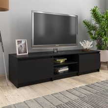   Szafka pod TV, czarna, 140x40x35,5 cm, płyta wiórowa