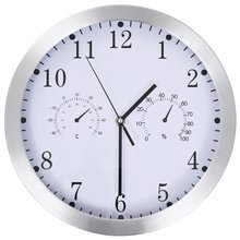   Zegar ścienny z higrometrem i termometrem, 30 cm, biały