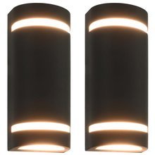   Zewnętrzne lampy ścienne, 2 szt., 35 W, czarne, półokrągłe