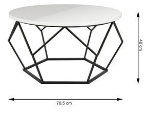 Stolik kawowy Diamond 70 cm czarno-biały