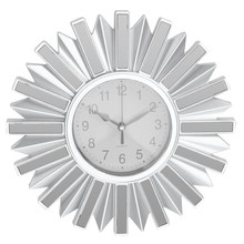 Zegar ścienny słońce srebrny wzór 1